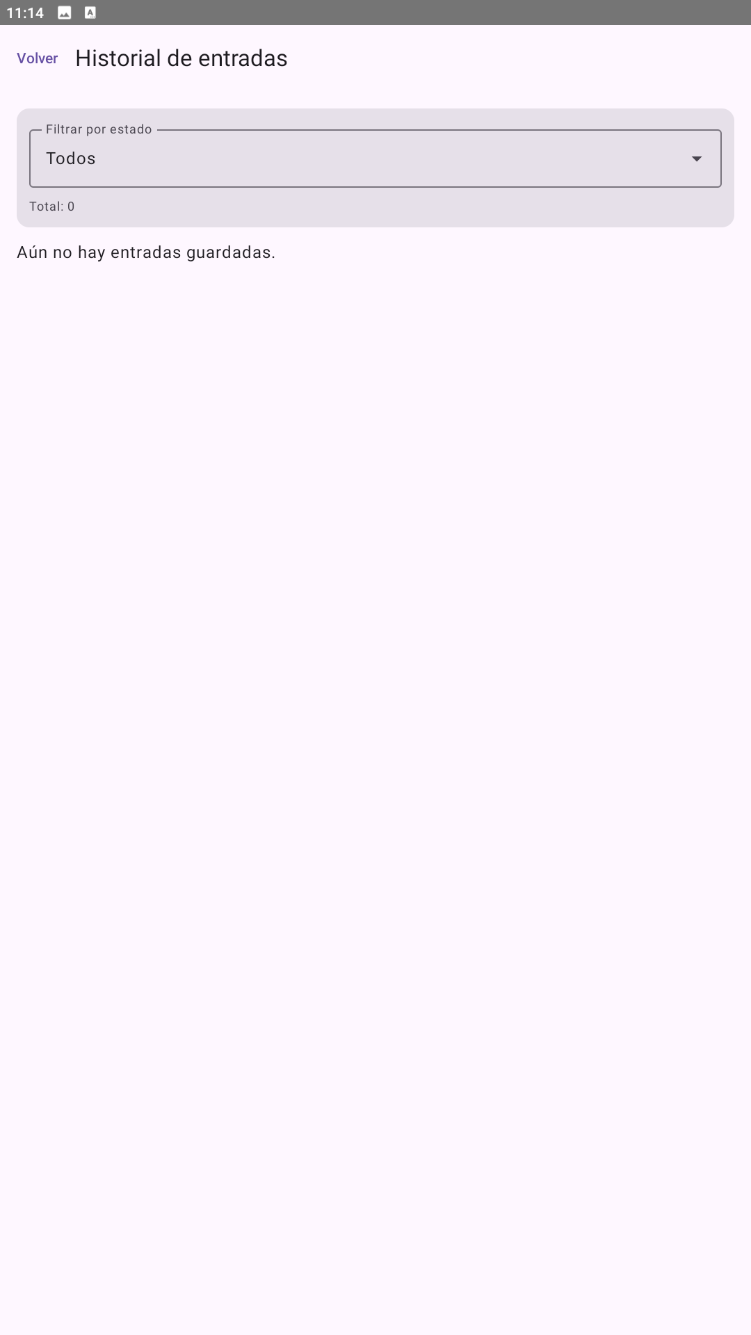 Screen2 Entrada Taller – App de gestión de entradas y partes de taller